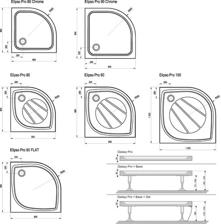Sprchová vanička 80 x 90 Sprchová vanička 80 x 90